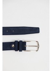 Ремінь чоловічий замшевий синій