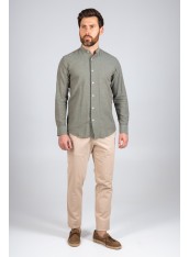 Сорочка чоловіча зелена на основі льону
