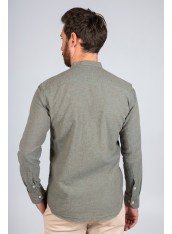 Сорочка чоловіча зелена на основі льону