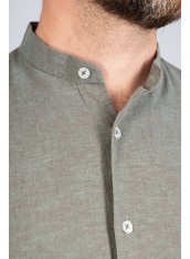 Сорочка чоловіча зелена на основі льону