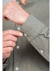 Сорочка чоловіча зелена на основі льону