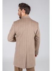 Пальто чоловіче бежеве в смужку