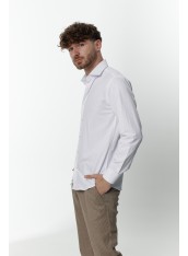Сорочка чоловіча біла в синю смужку