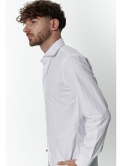 Сорочка чоловіча біла в синю смужку