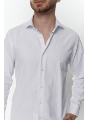 Сорочка чоловіча біла в синю смужку