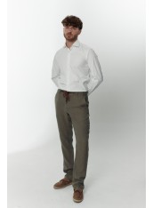 Сорочка чоловіча бежева однотонна