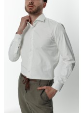 Сорочка чоловіча бежева однотонна