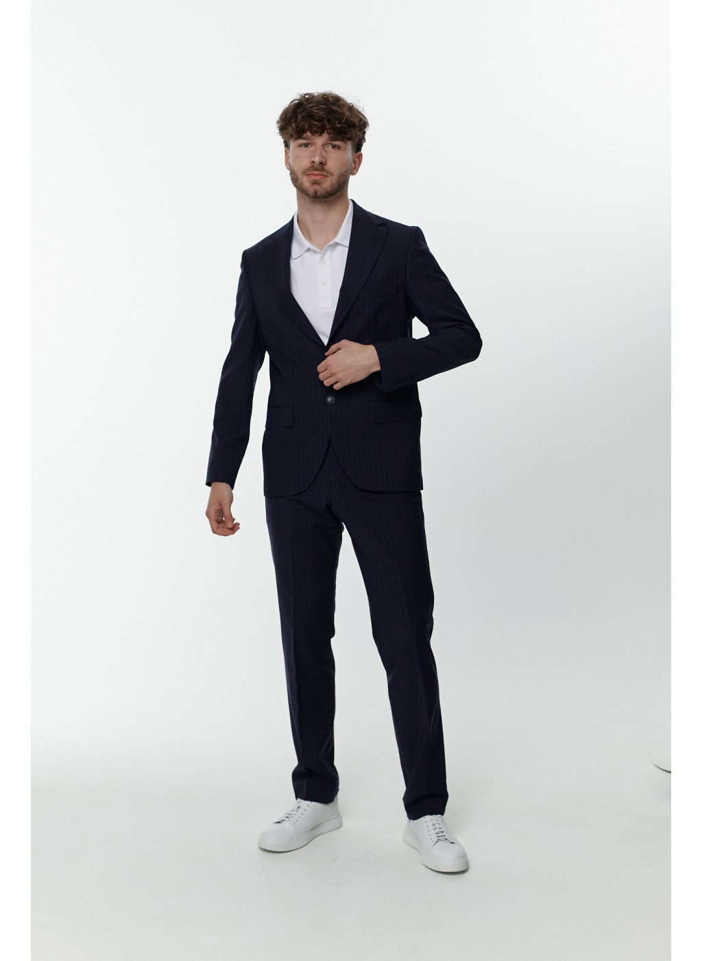 Костюм чоловічий темно-синій в смужку