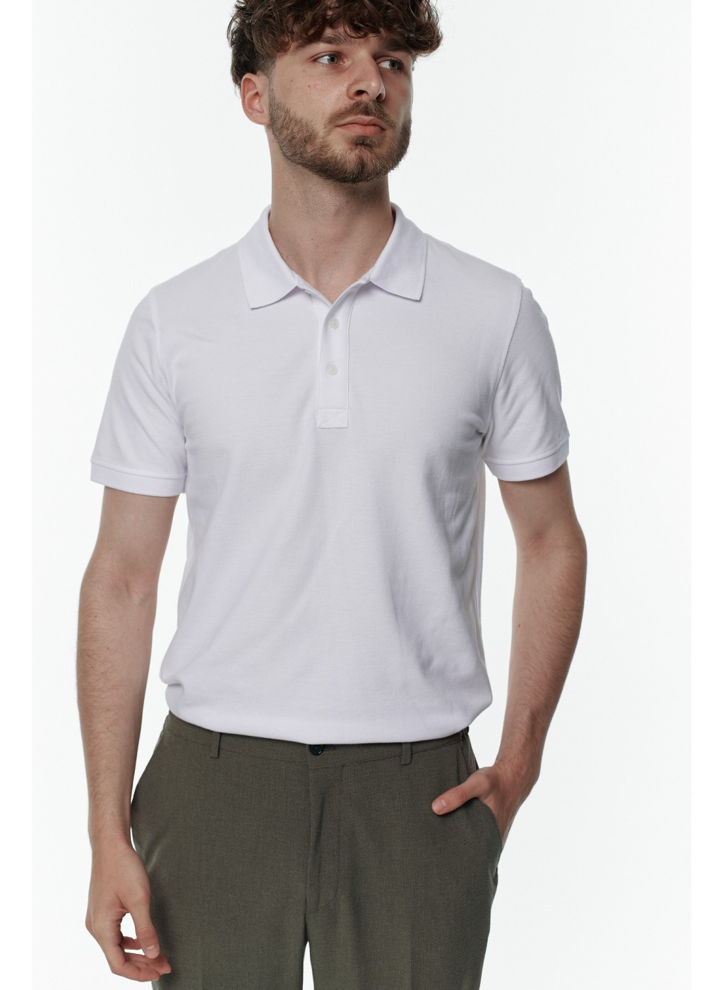 Футболка поло чоловіча біла