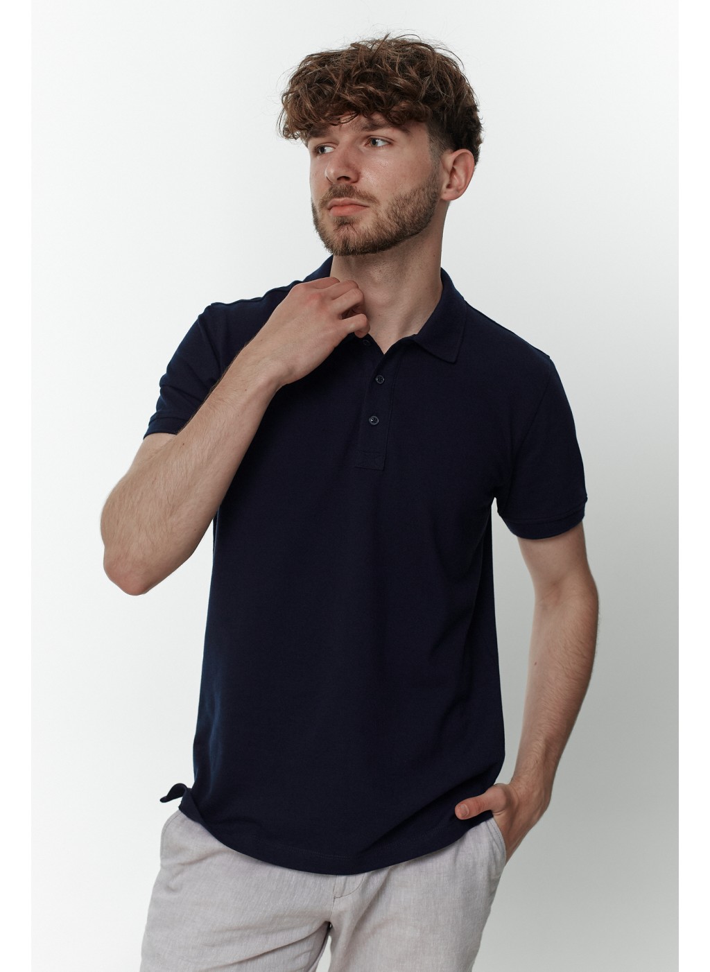 Футболка поло чоловіча синя