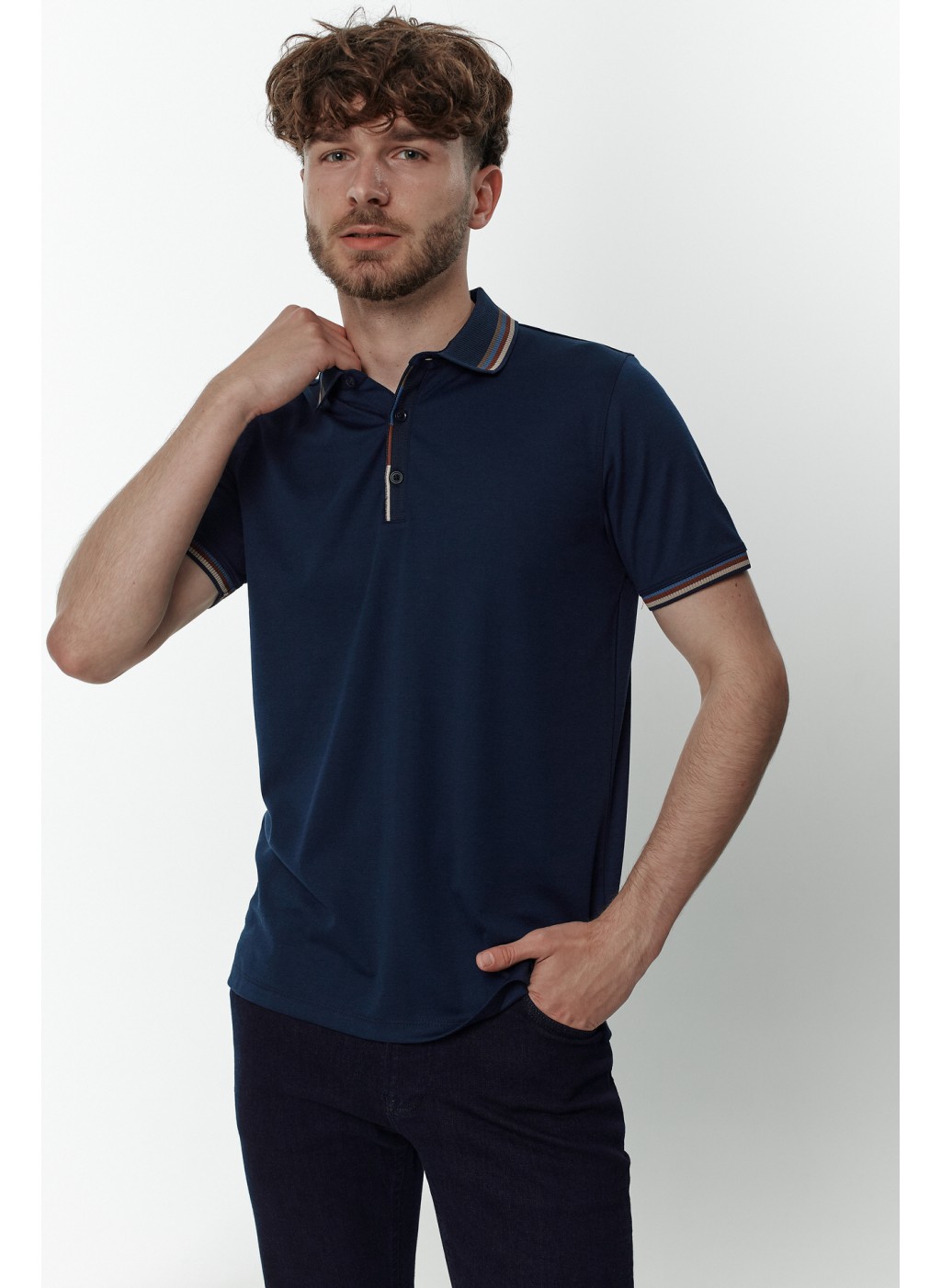 Футболка поло чоловіча синя