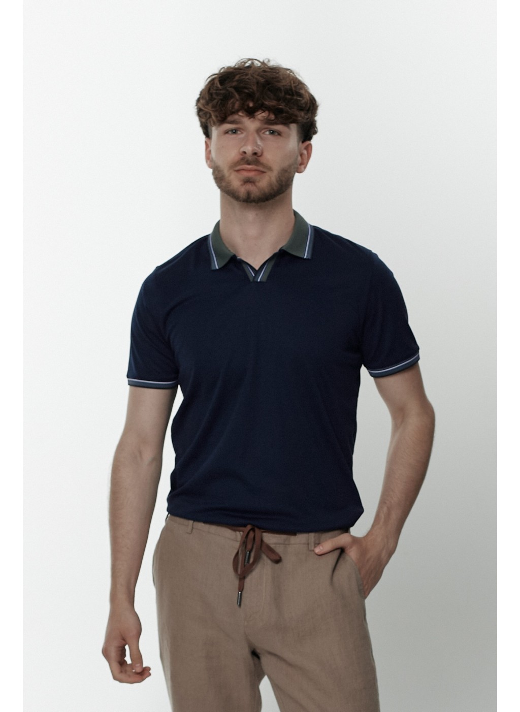 Футболка поло чоловіча синя