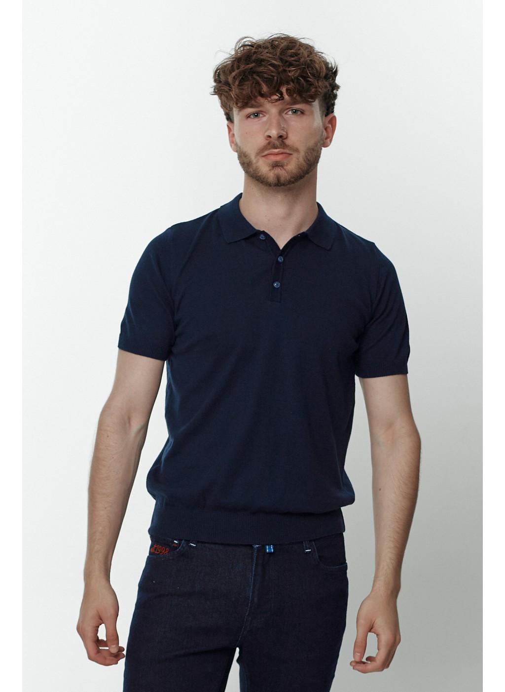 Футболка поло чоловіча синя