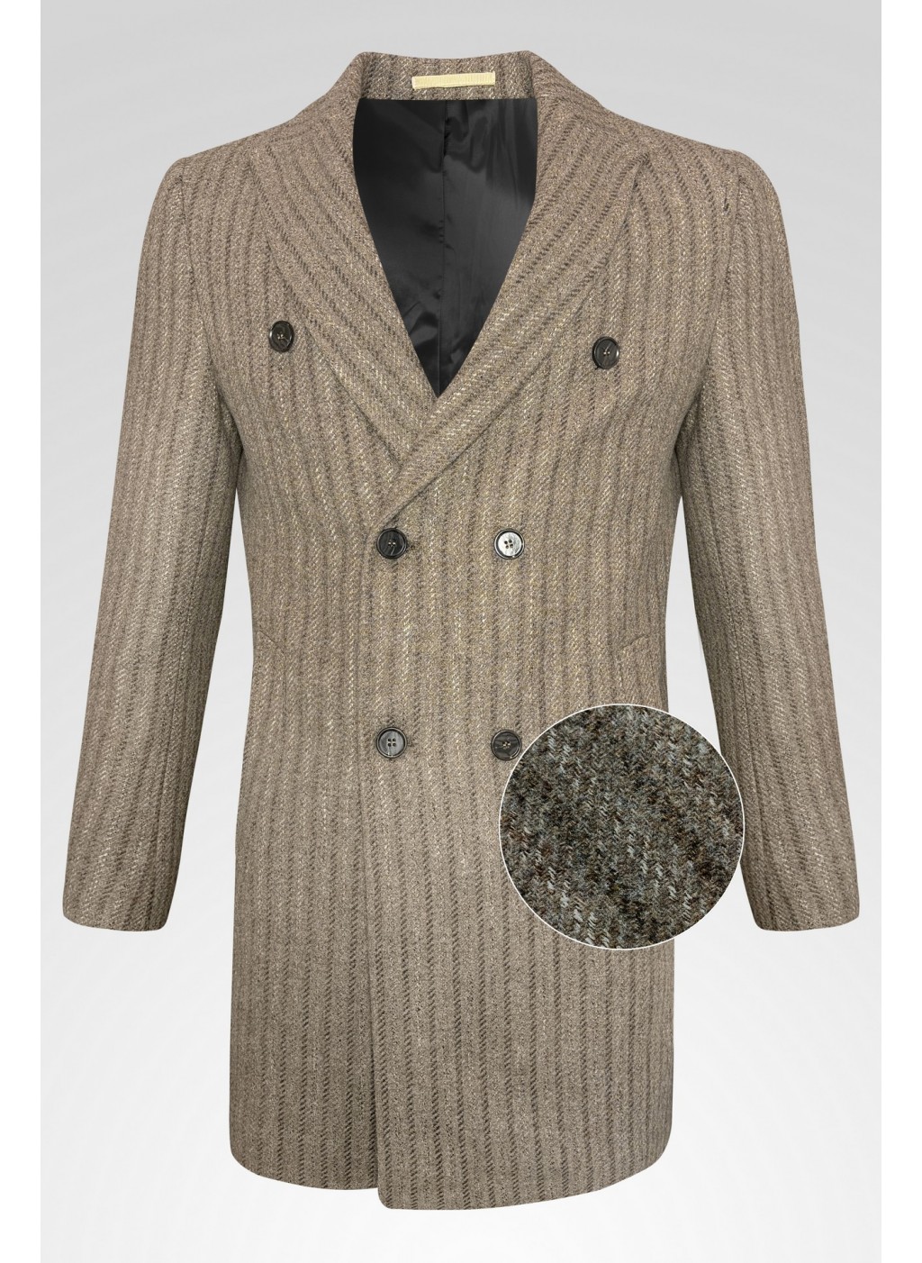 Пальто чоловіче бежеве в смужку